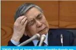  ??  ?? TOKYO: Bank of Japan Governor Haruhiko Kuroda gestures at a news conference in Tokyo yesterday. —AFP