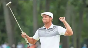  ?? GETTY IMAGES ?? Bryson DeChambeau celebrates on the 18th green after winning The Northern Trust on Sunday.