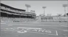  ?? By Elsa, Getty Images ?? And not a gray blade: Fenway Park, shown Monday, will turn 100 Friday.