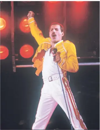  ?? FOTO: EMI ?? Legendär: Queen-Leadsänger Freddie Mercury. Seine Musik wird der heimliche Star in dem Stück „Queen's Last Night“im Theater Krefeld sein.