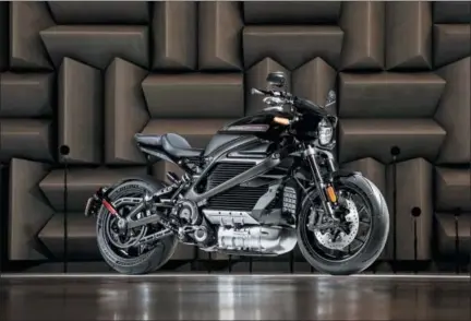  ?? HARLEY-DAVIDSON VIA AP ?? This is a prototype model of Harley-Davidson’s electric motorcycle, LiveWire, the first in a broad, no-clutch “twist and go” portfolio of electric two-wheelers. Harley will roll out the electric motorcycle next year.