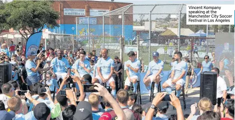  ??  ?? Vincent Kompany speaking at the Manchester City Soccer Festival in Los Angeles