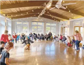  ?? OLIVIA SANCHEZ/CAPITAL GAZETTE ?? Natalie Proctor, tribal chair of the Cedarville Wild Turkey Clan of Piscataway Tribe, teaches a series of tribal dances at an educationa­l event in honor of Native American heritage.