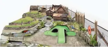  ??  ?? More CGI images of what the Viking-themed pub and mini golf course at Pleasurela­nd could look like