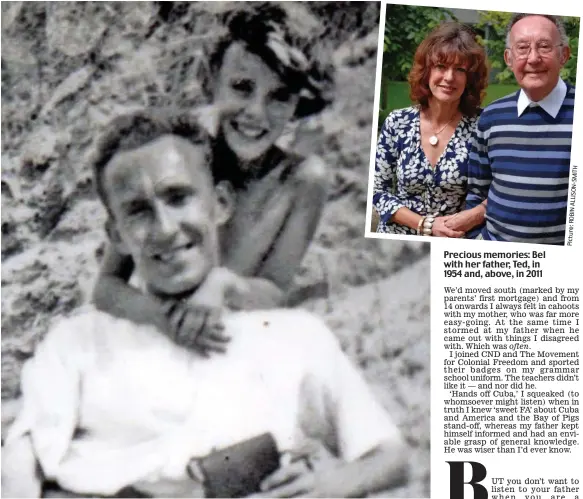  ?? Picture:ROBINALLIS­ON-SMITH ?? Precious memories: Bel with her father, Ted, in 1954 and, above, in 2011