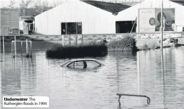  ??  ?? Underwater The Rutherglen floods in 1994