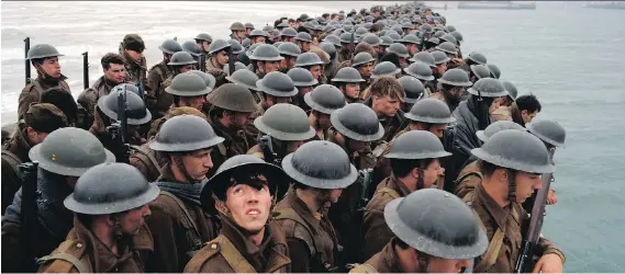  ?? PHOTOS: WARNER BROS. ?? Christophe­r Nolan’s new film Dunkirk, which features a stellar cast, is an important story told in spectacula­r fashion.