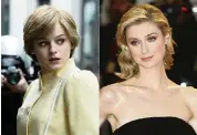  ?? Netflix/AP ?? Emma Corrin, left, portrays Diana Spencer in the fourth season of the Netflix series ‘The Crown,’ and Elizabeth Debicki will take over the role for the remaining seasons.