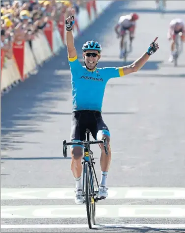  ??  ?? PODEROSO. Omar Fraile consiguió la tercera victoria española en el palmarés de Mende en el Tour.