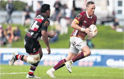  ?? PHOTO: GETTY IMAGES ?? Ball in hand . . . James Wilson, of Southland, makes a break during the round four Mitre 10 Cup match between Southland and Counties Manukau at Rugby Park Stadium on Saturday in Invercargi­ll.