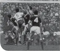  ??  ?? Alan Gilzean scores Scotland’s winner against England at Hampden in 1964