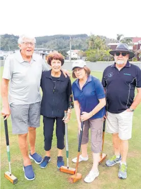  ??  ?? First equal Whangamata Croquet winners Frank and Milly Van Beck and Cushla and Ray Jarvis.