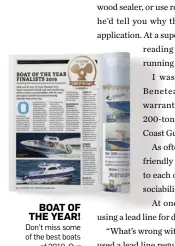  ??  ?? BOAT OF THE YEAR! Don’t miss some of the best boats of 2019. Our Boat of the Year finalists are on page 40.