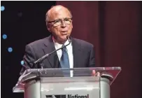  ?? COMMERICAL APPEAL ?? Philanthro­pist Pitt Hyde III gives a speech at the National Civil Rights Museum Freedom Award night program after receiving his honoree award Wednesday in the Orpheum Theatre. ARIEL COBBERT / THE