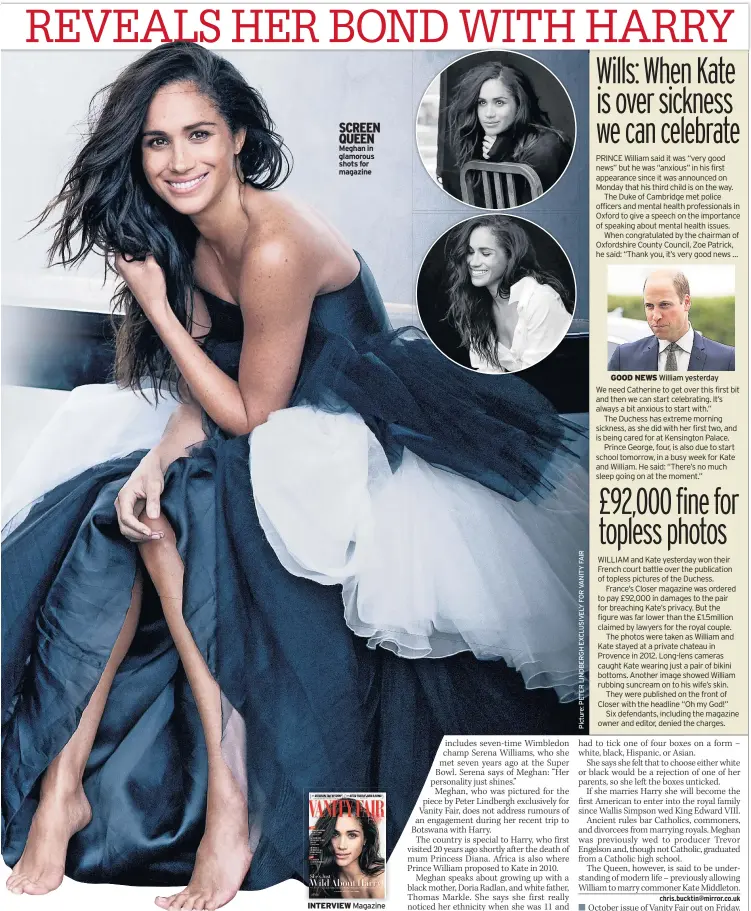  ??  ?? SCREEN QUEEN Meghan in glamorous shots for magazine