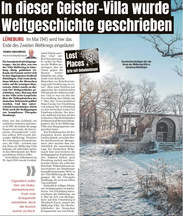  ?? ?? Geschichts­trächtiger Ort: die Reste der Möllering-Villa in Lüneburg-Häcklingen