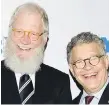 ??  ?? David Letterman, left, with U.S. Sen. Al Franken: Taking a stand.