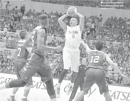  ??  ?? JOSEF T. RAMOS the Red Lions’ biggest lead, 56- 38, with still 5: 45 left in the third quarter. But the Chiefs through Levi Hernandez, Dioncee Holts and Jiovani Jalalon struck with a 14- 4 run to reduce the deficit to only six points, 70- 76, with more...