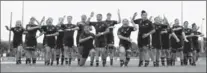  ?? DAVID ROGERS, GETTY IMAGES ?? New Zealand Black Ferns just before dismantlin­g Canada 48-5 at the Rugby World Cup.