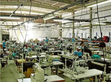  ?? Divulgação/Rota do Mar ?? Área de produção em fábrica do polo têxtil do agreste de Pernambuco