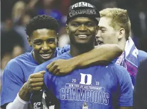  ?? Streeter Lecka/files ?? R.J. Barrett of Mississaug­a, Ont., and Zion Williamson were the star attraction­s at Summer League in Las Vegas Friday.