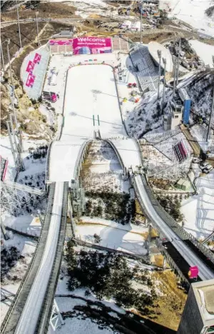  ?? BILD: SN/GEPA PICTURES ?? Diesen Blick werden die Skispringe­r im Februar 2018 bei den Olympische­n Spielen in Südkorea haben – wenn die Spiele stattfinde­n.