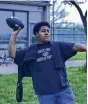  ?? U.S. AIR FORCE PHOTO/SENIOR AIRMAN JACK GARDNER ?? Jamari Jones throws a football at Prairies Youth Center on April 29 near Wright-Patterson Air Force Base. He is the 2022 Ohio Military Youth of the Year and will move on to compete at the regional level in Chicago.