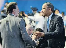  ?? EFE ?? El equipo de Rajoy buscó esta foto con Obama en el 2012