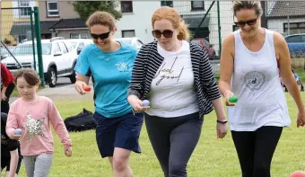  ??  ?? Taking part in the egg and spoon race at Cranmore Family Fun Day last Saturday.