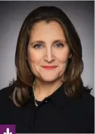  ?? Photo : Gracieuset­é Marie-france Faucher ?? Chrystia Freeland, ministre des Finances et vice Première ministre.