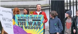  ??  ?? Celebrity Chris Packham led the walk where birders and nature-lovers joined as one