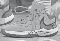  ?? FACEBOOK PHOTO ?? NBA guard Chris Paul wears his customized FAMU sneakers.
