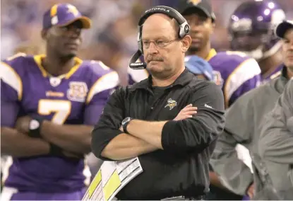  ??  ?? Brad Childress compiled a 39- 35 record as the coach of the Minnesota Vikings from 2006 to 2010.