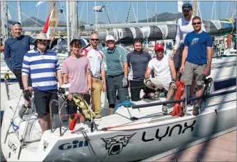  ??  ?? The crew of Lynx that completed the recent Volvo Round Ireland Yacht Race for the Northwest Hospice.