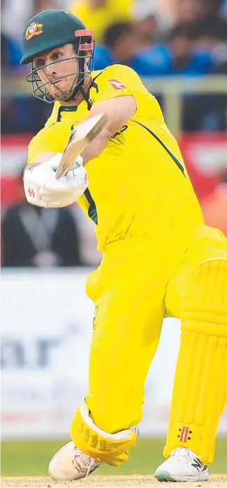  ?? Picture: AFP/Getty ?? Mitchell Marsh plays a shot during Australia’s ODI win over India.