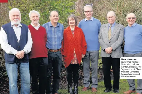  ??  ?? New direction Ericht Trust trustees (from left) chair Ian Gordon, Len Seal, Phil Seymour, Jessie Shaw, Malcolm Davidson, Bernard Walton and Mike Stevenson