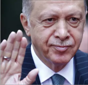  ?? ARMIN DURGUT, FILE — THE ASSOCIATED PRESS ?? Turkey’s President Recep Tayyip Erdogan.