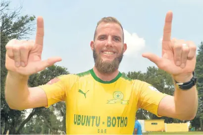  ?? Picture: Gallo Images ?? SKY’S THE LIMIT. Mamelodi Sundowns unveiled Jeremy Brockie at Chloorkop yesterday after the New Zealander joined the Brazilians from cross-rivals SuperSport United earlier this week.