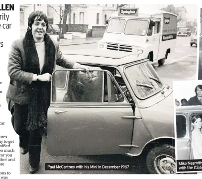  ??  ?? Paul McCartney with his Mini in December 1967