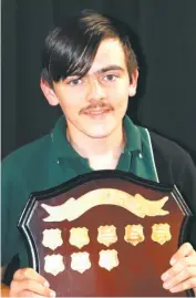  ??  ?? Jordon Garratt with the community award presented to him last year.