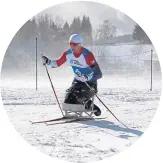  ??  ?? Callum took up sit-skiing in 2018