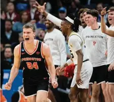  ?? José Luis Villegas/Associated Press ?? Princeton is the last double-digit seed in the tournament and the fourth No. 15 seed ever to reach the men’s Sweet 16.