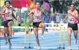  ?? HT PHOTO ?? Saritaben Gayakwad (centre) on way to her victory.