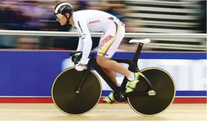  ?? FOTO ?? Fabián Puerta continúa dándole brillo a su gran temporada. Este año ganó oro, en keirin, en las paradas de las copas mundo en Cali y Los Ángeles, y fue plata en el Mundial de Hong Kong.