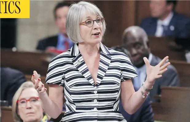  ?? THE CANADIAN PRESS / FILES ?? Newly released documents show federal Labour Minister Patty Hajdu was briefed in mid-March that there would be a drop in the number of hours funded through the government’s summer jobs program to meet the Liberal government’s target.