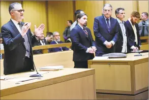  ?? Erik Trautmann / Hearst Connecticu­t Media file photo ?? State’s Attorney Richard Colangelo arraigns Fotis Dulos on murder and kidnapping charges in state Superior Court in Stamford in January.