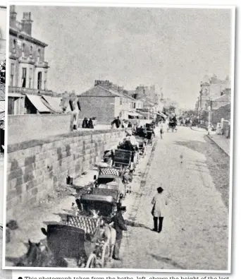  ??  ?? This photograph taken from the baths, left, shows the height of the lost underpass; the view towards Lord Street in 1870, above, of the lower level