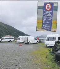  ??  ?? Concerns have been raised with Taynuilt Community Council about people camping at the pier, despite council signs.