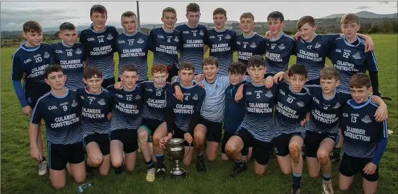  ??  ?? The Michael Dwyers team who defeated North Wicklow Gaels in the under-15 ‘A’ hurling final in Ballinakil­l.
