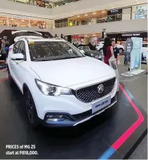  ??  ?? PRICES of MG ZS start at P818,000.